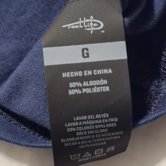 NWT Large Reel Life Sporty Beach Navy Graphic Short Sleeve T-Shirt - Picture 7 of 10